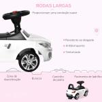 Carro Andador para Crianças de 18 - 36 Meses com Faróis Música Buzina Volante Compartimento de Armazenamento e Alça para Empurrar 63,5x28x36 Branco