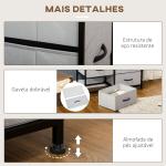 Cómoda Estilo Industrial Cómoda com 6 Gavetas de Tecido Dobrável com Pés com Almofadas Ajustáveis 80x30x62,5 cm Cinza e Marrom