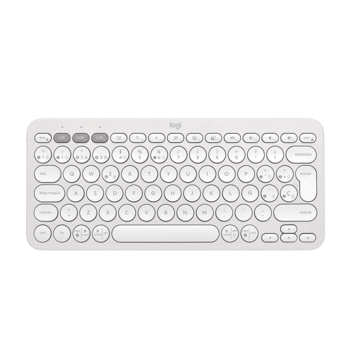 Teclado sem Fios Logitech K380s Branco Qwerty espanhol