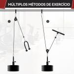 Sistema de Polia de Ginásio para Casa Sistema de Cabo de Peso para Tração Curl de Bíceps Tríceps Treino de Braço Ombros e Costas Preto