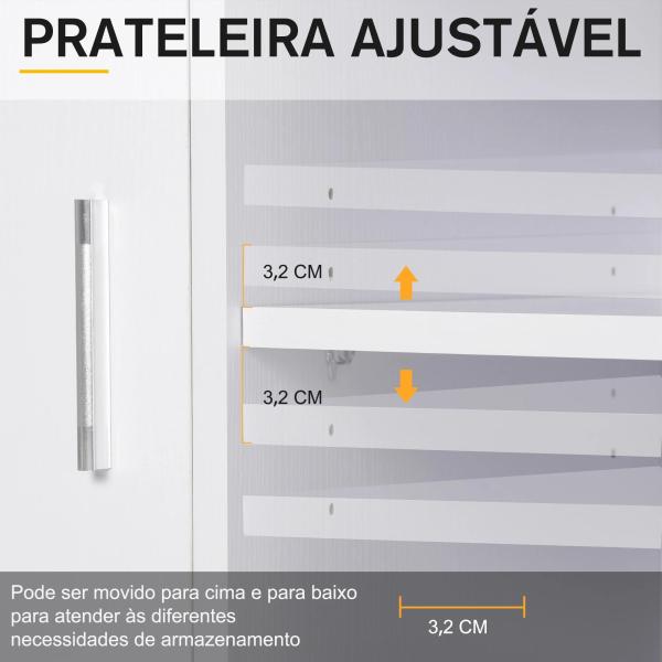 Armário de Escritório para Impressora Multifuncional com Prateleiras e Amplo Espaço de Armazenamento 60x50x65,5 cm Branco