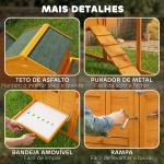Galinheiro de Madeira para 3 - 6 Galinhas com Teto Asfáltico Porta com Trava Bandeja Amovível e Rampa 297,5x68x118cm Madeira