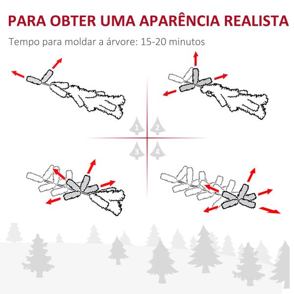 Árvore de Natal 180 cm Árvore de Natal Artificial Nevado com 492 Ramos e Suporte de Metal Verde e Branco