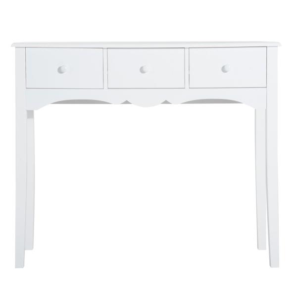 Mesa Consola Elegante Móvel de Entrada com 3 Gavetas 100x32x85cm Branco