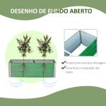 Caixa de Plantio de Aço com Luvas Caixa de Plantio Retangular para Cultivos de Plantas Flores para Terraço Jardim Exterior 125x47x40cm Verde