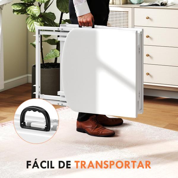 Marquesa de Massagem Dobrável Portátil de 3 Secções com Encosto Ajustável Apoio de Cabeça e Braços 182x82x68 cm Branco