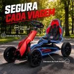 Go Kart Elétrico para Crianças Kart a Bateria 12V Velocidade Ajustável 3 - 5 km/h e Cinto de Segurança 100x58x58,5 cm Vermelho