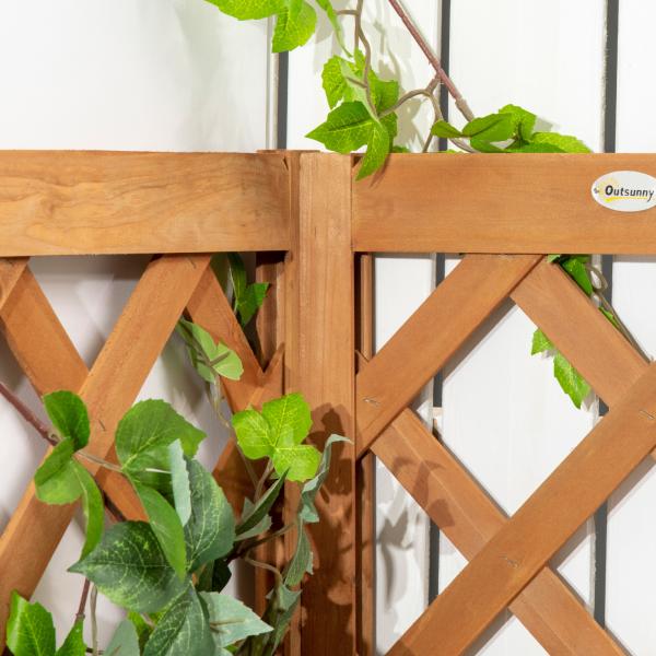 Floreira com Treliça de Madeira Caixa de Plantio com Suporte para Plantas Trepadeiras 40x40x145cm Madeira