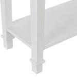 Mesa Consola Multifuncional Mesa Auxiliar para Sala de Estar Corredor Sala de Jantar com 2 Prateleiras 1 Gaveta Removível Puxador Estilo Retro Pinho 75,6x27,5x80,5 cm Madeira Natural e Branco