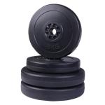 Conjunto de 4 discos de peso de 5 kg e 10 kg com orifício de Ø25 mm preto