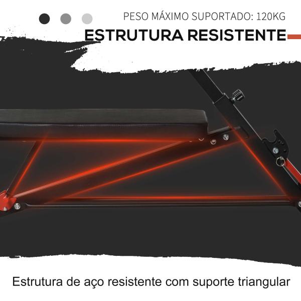 Banco de halteres inclinavel com 4 níveis de altura ajustável multifuncional para treinamento completo 64x146x73,5 - 85cm