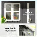 Abrigo de Jardim Exterior 2,55 m² 221x133x190 cm com Janela Porta com Fechadura e Ventilações Cinzento Escuro