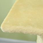 Arranhador para Gatos Médio de 3 Níveis com Postes de Sisal Placa para Arranhar e Bola Suspensa 40x35x72 cm Creme