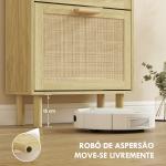 Móvel Sapateira de Entrada com 2 Gavetas Basculantes e 1 Prateleira Aberta para 18 Pares de Sapatos 80x24,5x110 cm Carvalho
