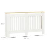 Cobertura Radiador 152x19x83cm Cobertura Radiador de MDF e Melamina com Dispositivo Anti - Rolamento Desenho Moderno para Sala de Estar Dormitório Branco