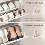 Sapateira Branca Estreita Armário Sapateiro Alto com 3 Gavetas para 18 Pares de Sapatos para Corredor 72x26x112 cm Branco