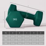 Conjunto de Halteres 2 x 3kg 2 x 4kg e 2 x 5kg Halteres Hexagonais com Suporte de Armazenamento para Treino Multicor