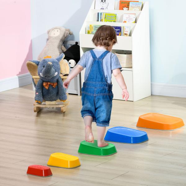 Jogo de Equilíbrio para Crianças de 3 - 8 Anos Conjunto de 5 Degraus para Treino de Equilíbrio 36x27,5x31 cm Multicor