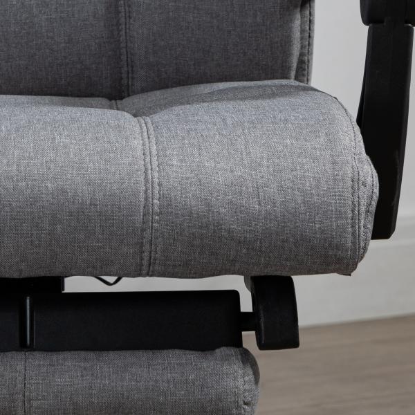 Cadeira de Escritório com 6 Pontos de Massagem 5 Modos Reclinável 155° com Função de Aquecimento 66x76x112 - 120 cm Cinza