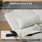 Poltrona 3 em 1 Sofá Cama Individual Dobrável com Encosto Ajustável em 6 Posições e Almofada 94x78x80 cm Bege