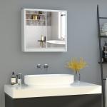 Armário de Casa de Banho com Espelho Móvel Suspenso de Casa de Banho com Prateleira Interior Ajustável 48x14,5x45 cm Branco