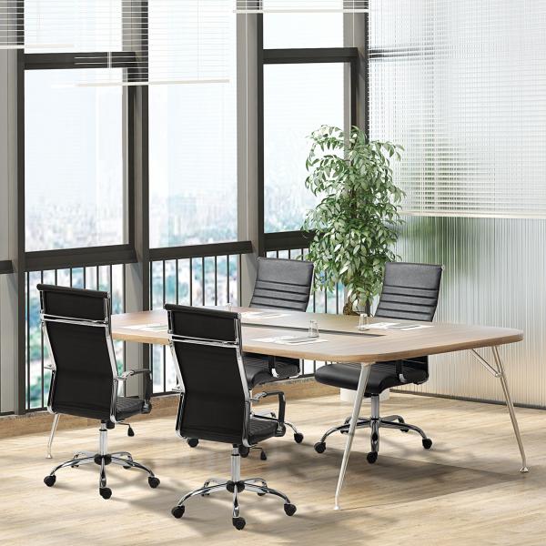 Cadeira de Escritório Ergonômica Giratoria 360° Inclinável com Altura Ajustável Rodas Apoio de Braços 54x62x104 - 114 cm Preto