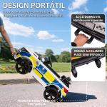 Carro Elétrico Crianças 12V Policial com Bluetooth USB Luz Sirene 110x68x52 cm Brincar Infantil Branco