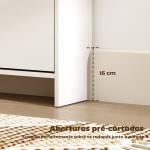 Cobertura Radiadores com Sapateira e 2 Gavetas Rebatíveis Desenho Moderno de Ripas 152x19x81 cm Branco