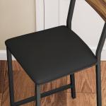 Conjunto de Mesa e Bancos de Bar Mesa Alta de Cozinha com 2 Bancos Laterais Rebatíveis Suporte para Vinhos e Prateleiras Castanho e Preto