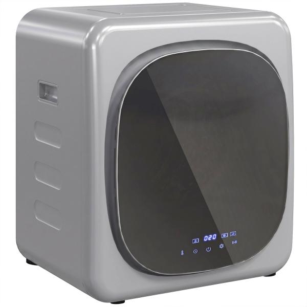 Máquina de Secar Roupa de Exaustão 4 kg 800 W com Ecrã Tátil, Controlo de Tempo e Temperatura, Função Anti - rugas, Prata
