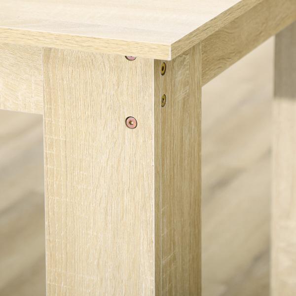 Mesa de Sala de Jantar para 4 - 6 Pessoas Estilo Moderno com Bancada de Melamina de Madeira Carga 50 kg 120x69x75 cm Carvalho