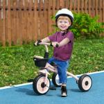 Triciclo para Crianças de 2 a 5 anos com Assento Ajustável Cesta Buzina e Pedais e 3 Rodas 70,5x53x58 cm Rosa