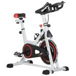 Bicicleta Ergométrica com Tela LCD Sela Ajustável Volante 8 kg para Escritório Branco