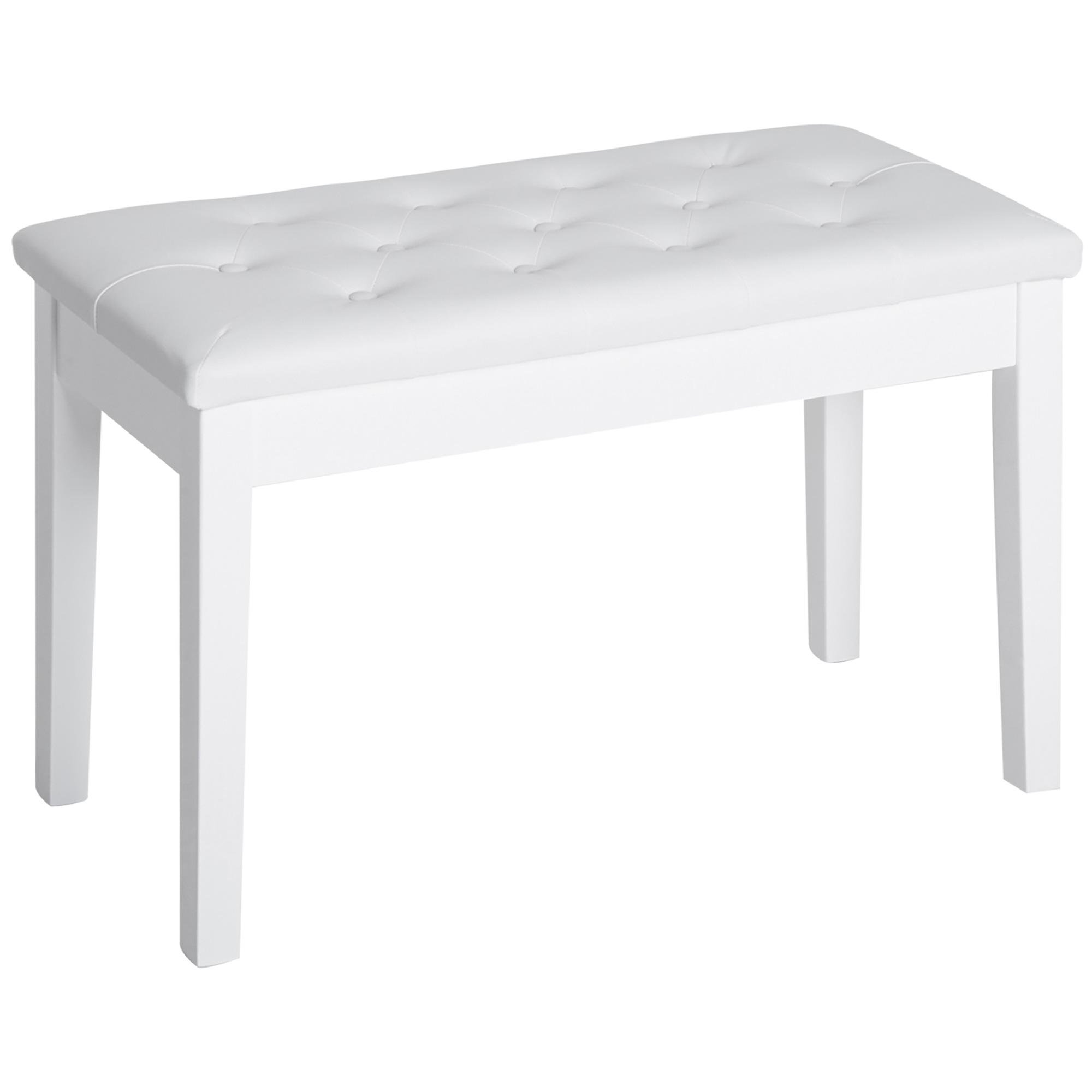 Banco de Piano Banco para Piano com Espaço de Armazenamento Assento de Couro Sintético Acolchoado 76x36x50 cm Branco