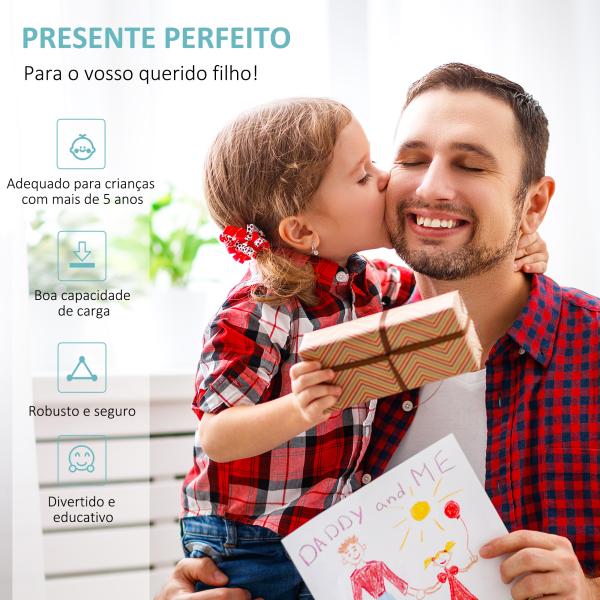 Trotinete para Crianças com Guiador Ajustável em Altura Travão Duplo e Estrutura de Aço 120x58x75 - 80 cm Azul