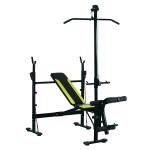 Banco de pesos reclinável multifuncional para treinamento e musculação 175x110x202 cm Preto