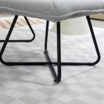 Poltrona Sala de Estar com Apoio para os Pés Poltrona Relax com Pés de Aço em Forma de Cruz Cinza Claro