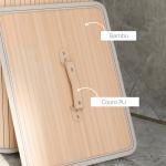 Cesto de Roupa de Bambu Dobrável Cesto para Roupa Suja com Tampa e Bolsa Amovível 40x30x60 cm Bambu