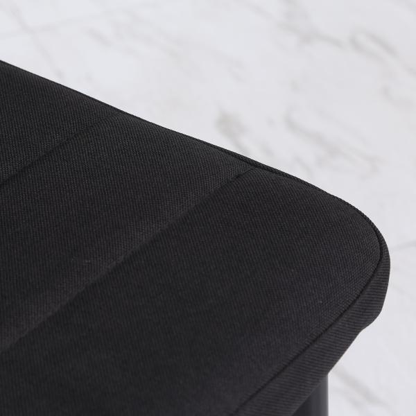 Conjunto de 4 Cadeiras de Sala de Jantar Estofadas em Linho com Pernas em Metal Cadeiras Modernas para Cozinha Quarto Suporta até 120 kg 41x50x97 cm Preto