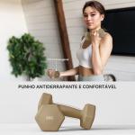 Conjunto de Halteres de 6 Peças 2 x 1 kg 2 x 2 kg 2 x 3 kg Halteres Hexagonais com Revestimento de Plástico Antiderrapante Multicolor