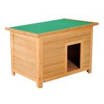 Casa para Cães de Madeira Casa para Animais de Estimação Elevada com Teto Asfáltico Abatível Impermeável e 4 pés Antiderrapantes 82x58x58cm Madeira
