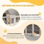 Barreira de Segurança para Cães 74 - 94 cm com Extensão, Montagem por Pressão e Bloqueio Duplo, Branco