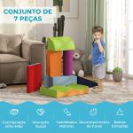 Conjunto de 7 Blocos de Espuma para Crianças 1 - 3 Anos, Blocos de Psicomotricidade e Construção, 60x40x11 cm, Multicolor