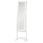 Guarda - Joias de Pé, com Espelho, Armário para Joias 16 Luzes LED Reclinável 36x30x136cm Branco