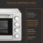 Mini Forno 32L 16000 com 3 Modos de Aquecimento Temperatura até 230 °C Temporizador 52,2x38,1x33,5 cm Prata