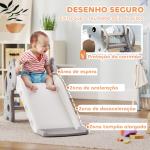Escorrega para Crianças 3 em 1 com Escada Tabela de Basquetebol e Desenho de Girafa 106x51,5x52 cm Cinzento