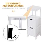 Armário de banheiro com prateleira aberta 2 gavetas 30x30x89 cm Branco