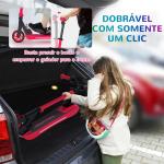 Trotinete Elétrica Dobrável para Crianças 120 W Autonomia 6 km e Máximo 10 km/h com Travão Luzes LED 74x52x83 - 87 cm Vermelho