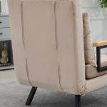 Poltrona Convertível em Cama Poltrona 3 em 1 Convertível em Cama com Encosto Ajustável em 5 Níveis 63x73x81 cm Bege