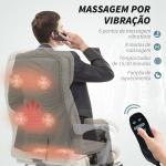 Cadeira de Escritório com Massagem Reclinável Aquecimento Apoio para Pés e Controlo Remoto 66x70x112 - 120 cm Bege